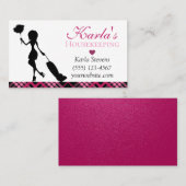 Cute Pset Maid House Cleaning Services Visitekaartje (Voorkant / Achterkant)