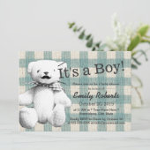 Cute Pset Mustache Beer Baby shower Kaart (Staand voorkant)