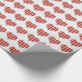Cute Pset Red Hearts Dotty Pattern Cadeaupapier (Hoek)
