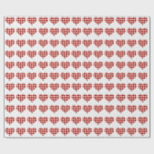 Cute Pset Red Hearts Dotty Pattern Cadeaupapier (Vlak)