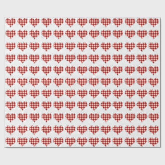 Cute Pset Red Hearts Dotty Pattern Cadeaupapier (Vlak)