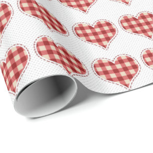 Cute Pset Red Hearts Dotty Pattern Cadeaupapier