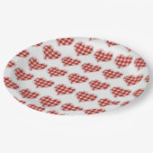 Cute Pset Red Hearts Dotty Pattern Papieren Bordje (Gekanteld)