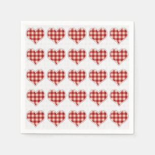 Cute Pset Red Hearts Dotty Pattern Servet