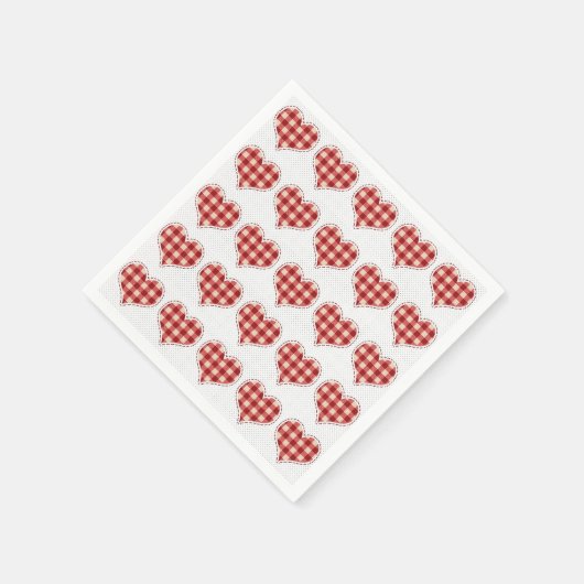 Cute Pset Red Hearts Dotty Pattern Servet (Hoek)