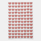 Cute Pset Red Hearts Dotty Pattern Theedoek (Verticaal)