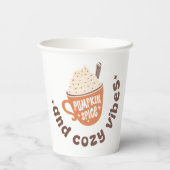 Cute PSL Fall  – Pumpkin Spice and Cozy vibes  Papieren Bekers (Achterkant)