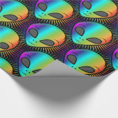 Cute Psychedelic Alien Head Thunder_Cove Cadeaupapier (Hoek)
