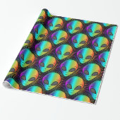 Cute Psychedelic Alien Head Thunder_Cove Cadeaupapier (Uitgerold)