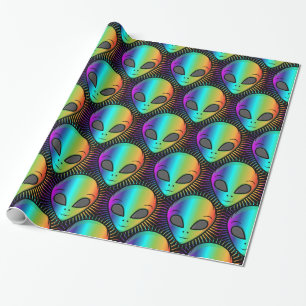 Cute Psychedelic Alien Head Thunder_Cove Cadeaupapier