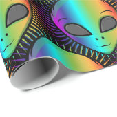 Cute Psychedelic Alien Head Thunder_Cove Cadeaupapier (Rol Hoek)
