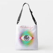 Cute Psychedelic Alien Head Thunder_Cove Crossbody Tas (Achterkant)