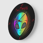 Cute Psychedelic Alien Head Thunder_Cove Grote Klok (Hoek)