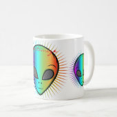Cute Psychedelic Alien Head Thunder_Cove Koffiemok (Voorkant rechts)
