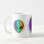 Cute Psychedelic Alien Head Thunder_Cove Koffiemok (Links)