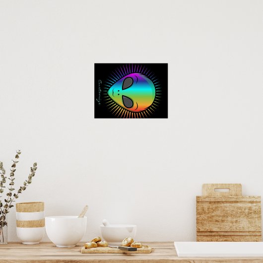 Cute Psychedelic Alien Head Thunder_Cove Poster (Keuken)