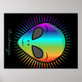 Cute Psychedelic Alien Head Thunder_Cove Poster (Voorkant)