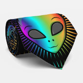 Cute Psychedelic Alien Head Thunder_Cove Stropdas (Opgerold)