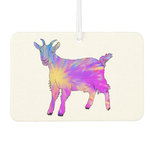 Cute Psychedelic Goat Funky Colorful Artsy Animal Luchtverfrisser (Voorkant)