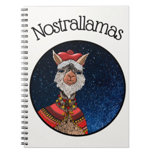 Cute Psychic Kawaii Nostradamus Llama Pun Cartoon Notitieboek
