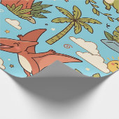 Cute Pterodactyl Dinosaurus Inpakpapier (Hoek)