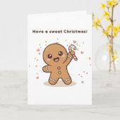 Cute Puchi Dōshi Gingerbread Card Kaart (Gele Bloem)