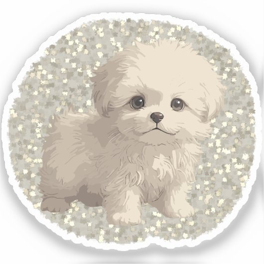 cute puddle dog sticker (Voorkant)