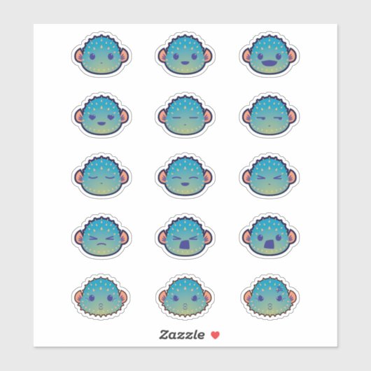 Cute Pufferfish Sticker (Vel)