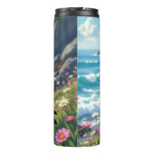 Cute Puffin aan de kust themed Thermosbeker (Achterkant)