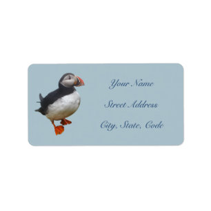 Cute Puffin-Adresetiketten Etiket