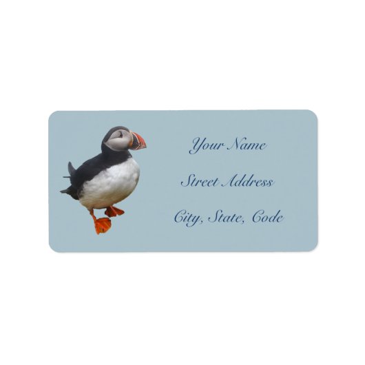 Cute Puffin-Adresetiketten Etiket (Voorkant)