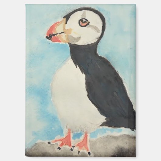 Cute Puffin Alaska Souvenir Magneet (Voorkant)