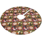 Cute Puffin Birds Winter Pattern Brushed Polyester Kerstboom Rok (Gekanteld)