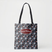 Cute Puffin Birds Winter Pattern Tote Bag (Voorkant)