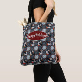 Cute Puffin Birds Winter Pattern Tote Bag (Dichtbij)