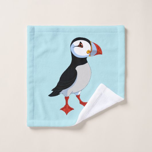Cute Puffin Design Bath Towel Set Bad Handdoek (Wasdoekje)