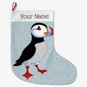Cute Puffin-kerststop Grote Kerstsok (Voorkant)