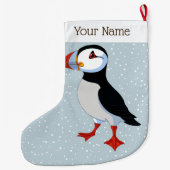 Cute Puffin-kerststop Grote Kerstsok (Achterkant)