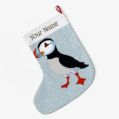 Cute Puffin-kerststop Grote Kerstsok (Achterkant (Hangend))