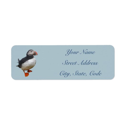 Cute Puffin Return Address Labels (Voorkant)