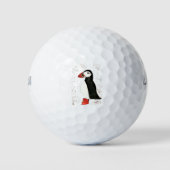 Cute puffin vogel waterverf in wilde dieren golfballen (Voorkant)