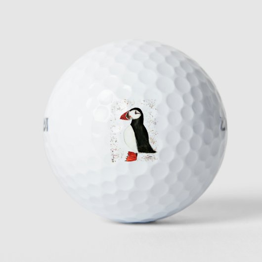 Cute puffin vogel waterverf in wilde dieren golfballen (Voorkant)