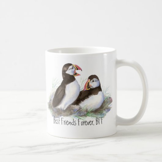 Cute Puffins, Best Friends Forever, BFF, Birds Mok (Rechts)