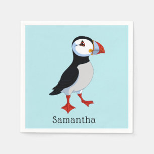 Cute Puffins Design Paper Napkins Servet