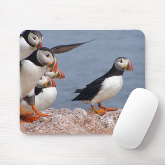 Cute Puffins Mousepad Muismat (Met muis)