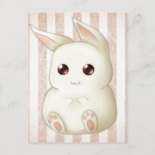 Cute Puffy Kawaii Bunny Rabbit Briefkaart