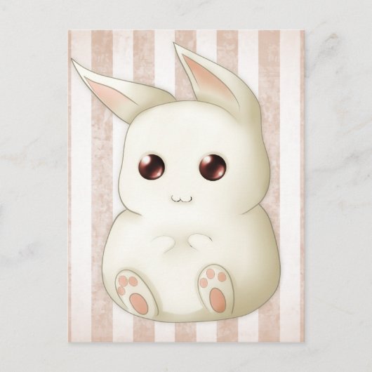 Cute Puffy Kawaii Bunny Rabbit Briefkaart (Voorkant)