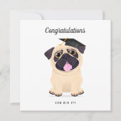 Cute Pug - Afstuderen-kaart voor gefeliciteerd Kaart (Voorkant)