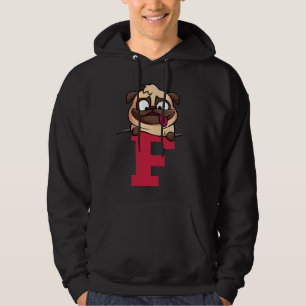 Cute Pug alfabet, letter f, hondenalfabet Klassiek Hoodie
