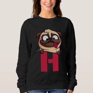 Cute Pug alfabet, letter H, hondenalfabet Actief Trui